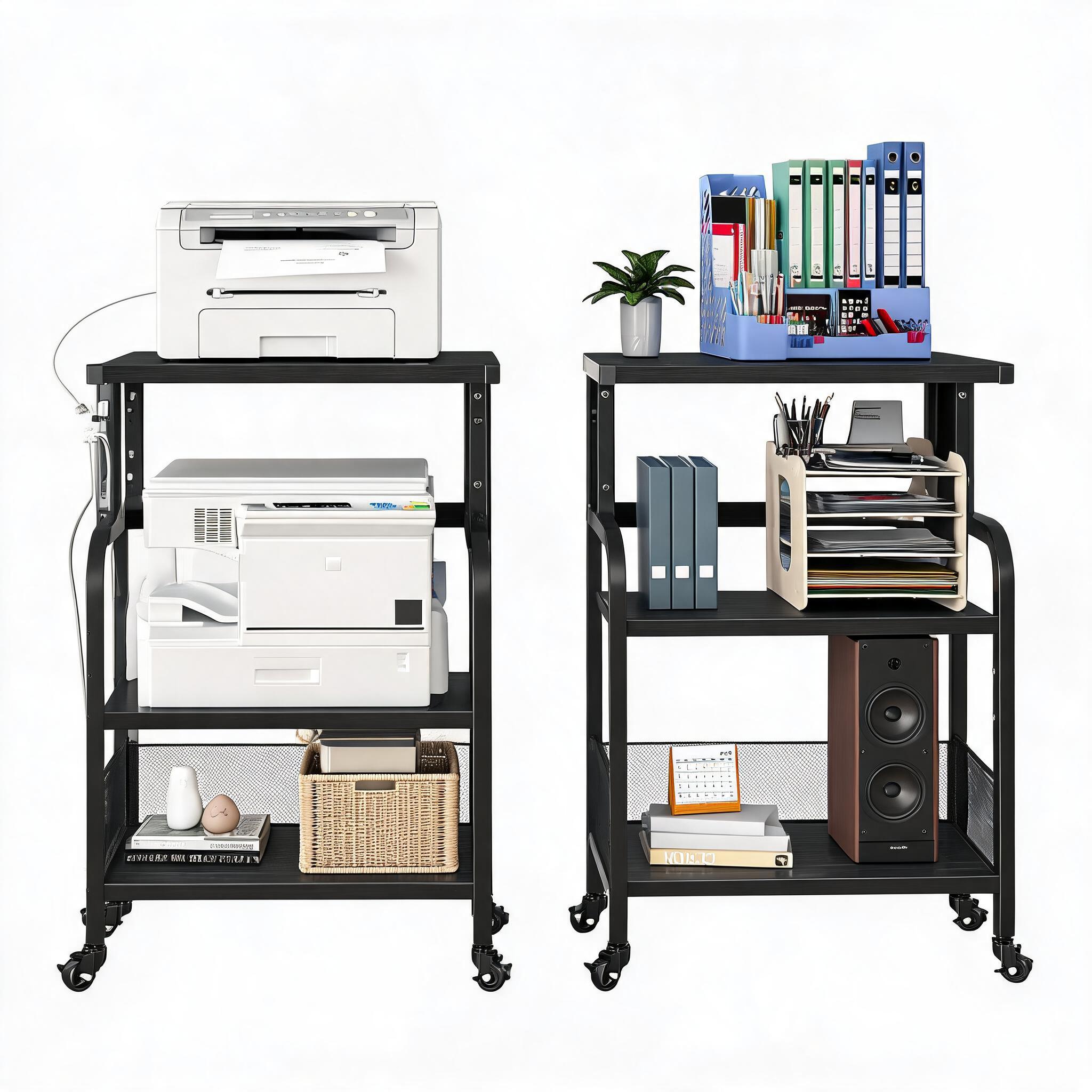 Printer Stand - حامل طابعة متحرك بثلاثة مستويات مع