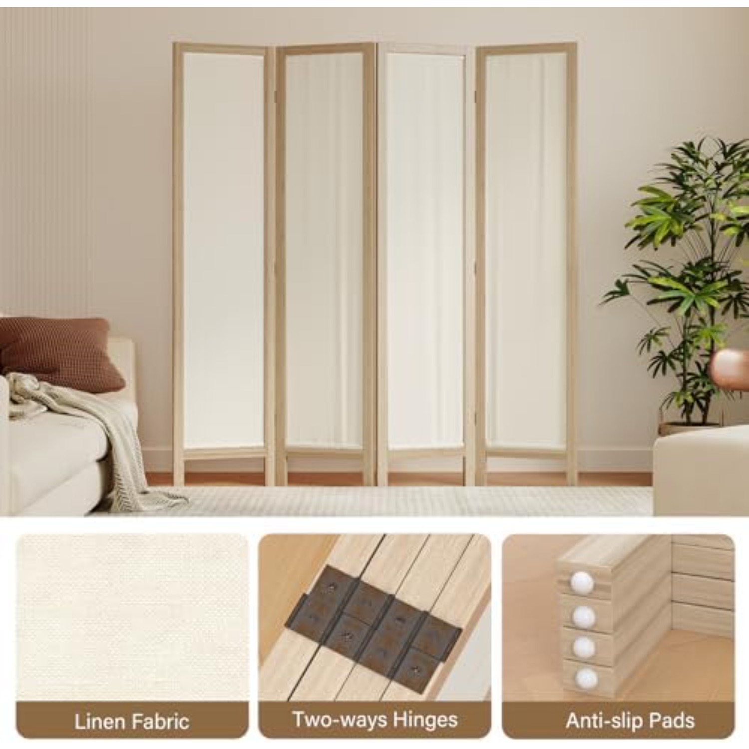 فاصل غرفة من الكتان، حاجز خصوص - مراجعة Partition Screen Divider وسعره
